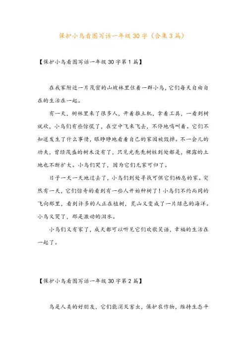 保护小鸟看图写话一年级30字(合集3篇)