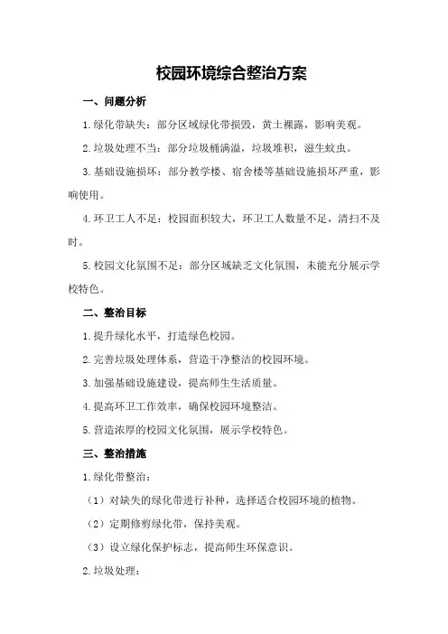 校园环境综合整治方案