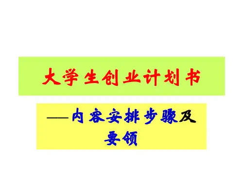 大学生创业计划书ppt