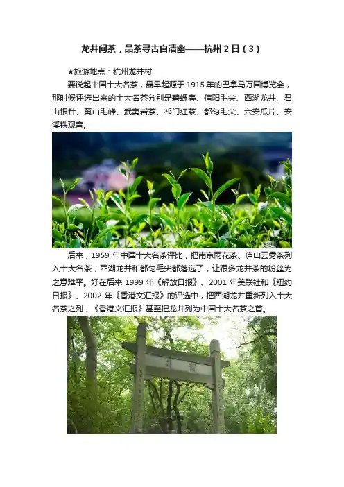 龙井问茶，品茶寻古自清幽——杭州2日（3）