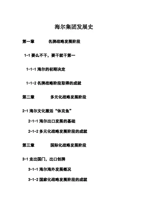 海尔集团发展史