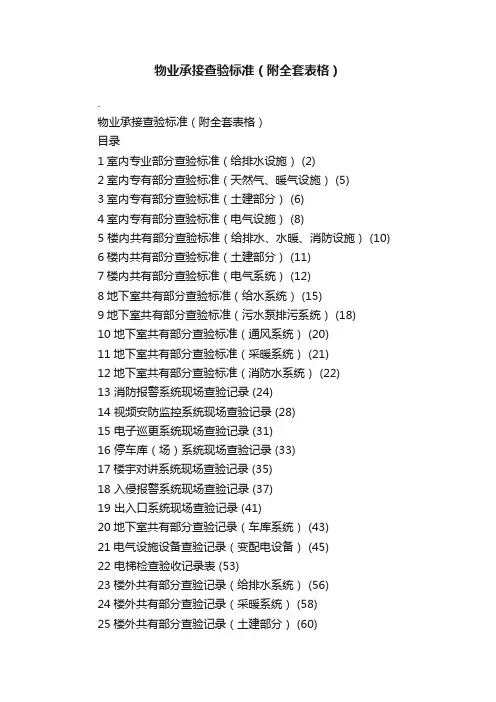 物业承接查验标准（附全套表格）