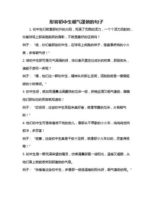 形容初中生朝气蓬勃的句子