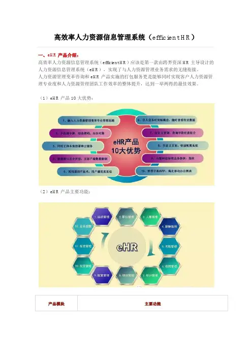 高效率人力资源信息管理系统(eHR)