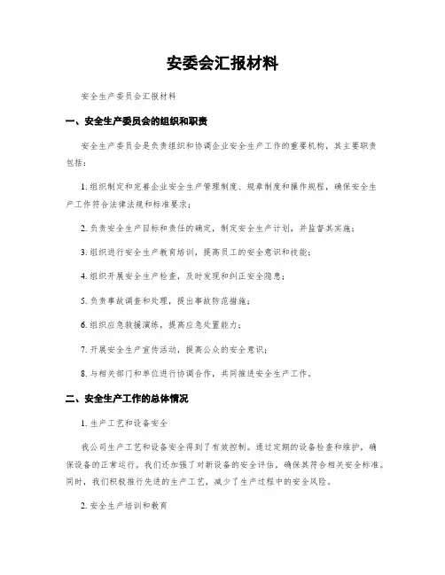 安委会汇报材料