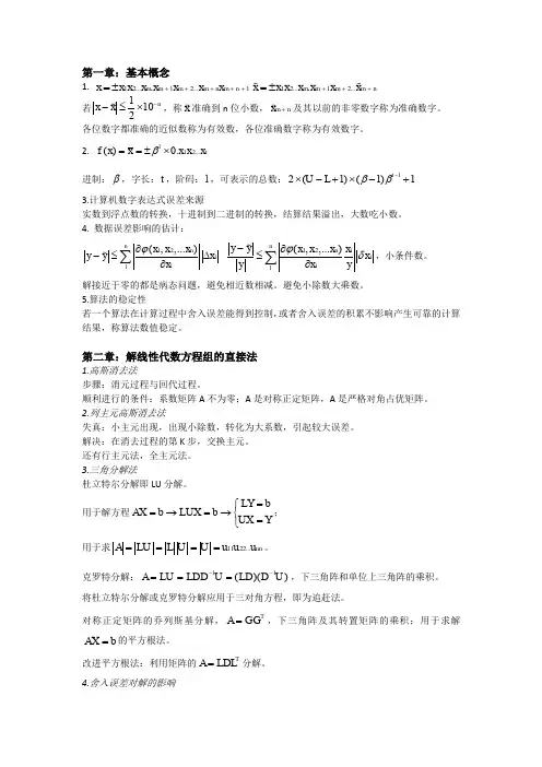 (完整word版)计算方法总结(word文档良心出品)