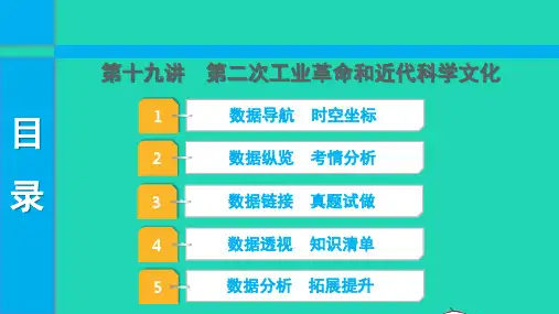 2022年中考历史第一部分知识梳理模块三世界近代史14世纪中叶_20世纪初第十九讲第二次工业革命和近