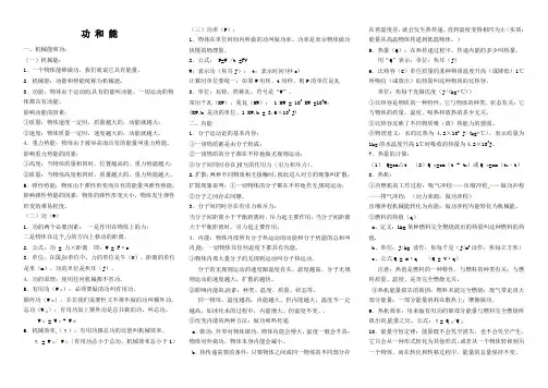 物理中考《功和能》知识点总结