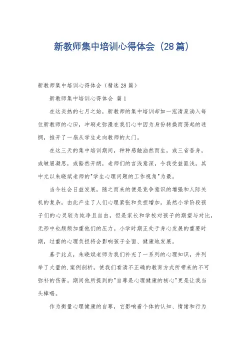 新教师集中培训心得体会(28篇)