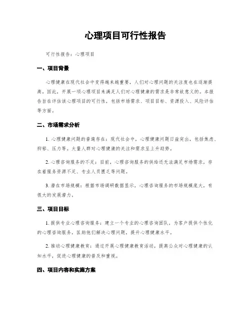 心理项目可行性报告