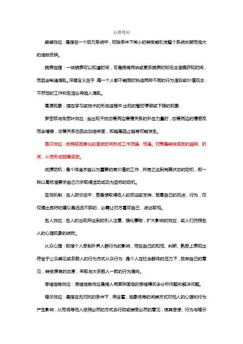 心理效应名词解释 (2)