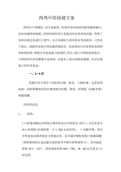 肉鸡中药保健