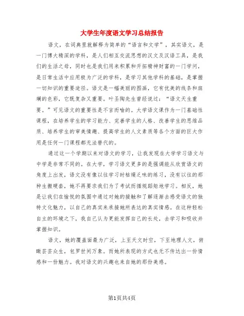 大学生年度语文学习总结报告(3篇)