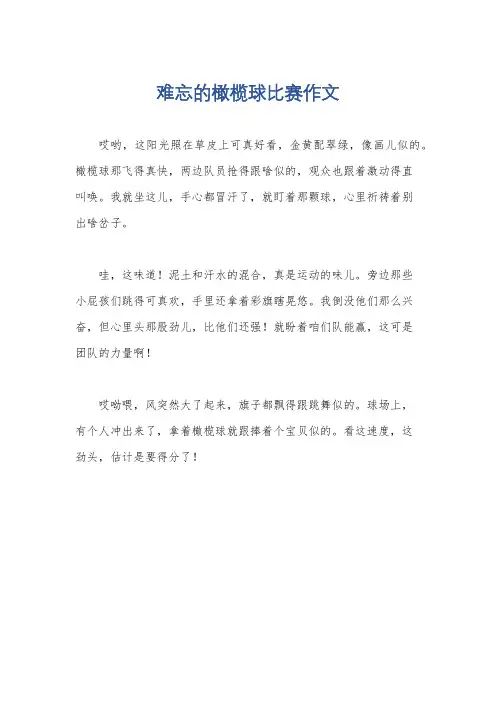 难忘的橄榄球比赛作文