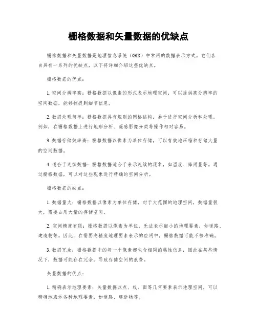 栅格数据和矢量数据的优缺点