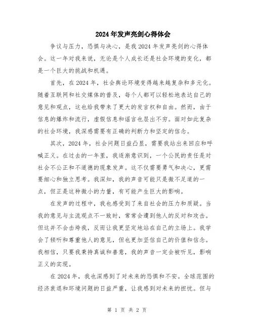 2024年发声亮剑心得体会