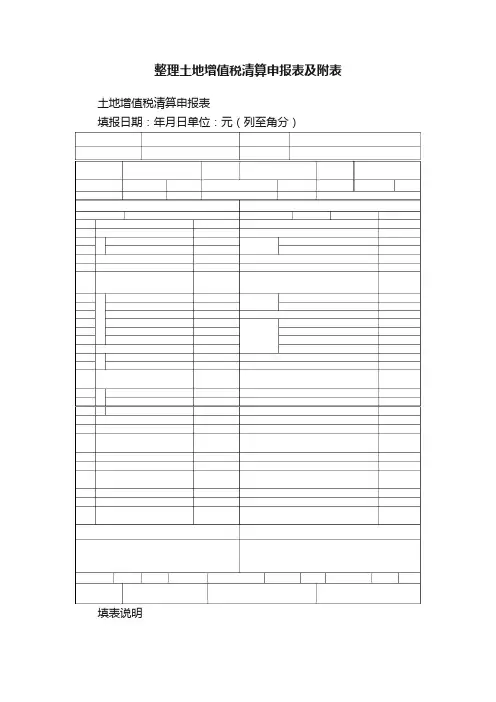 整理土地增值税清算申报表及附表