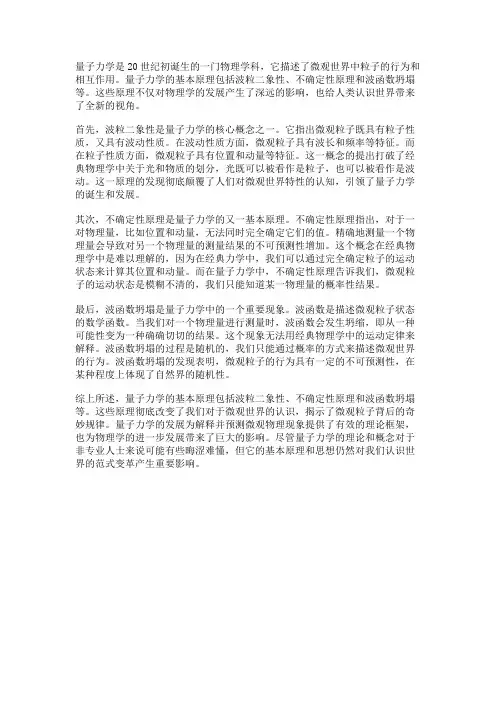 量子力学的基本原理