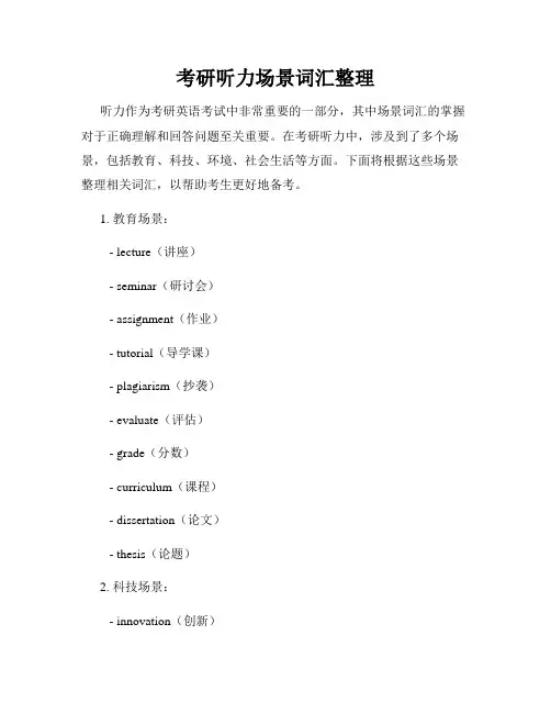 考研听力场景词汇整理