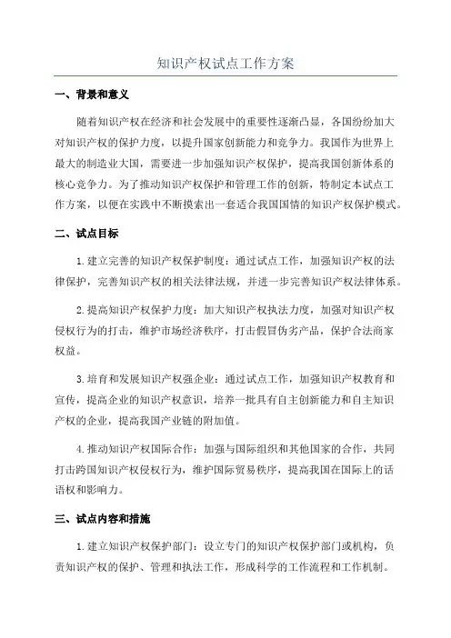 知识产权试点工作方案