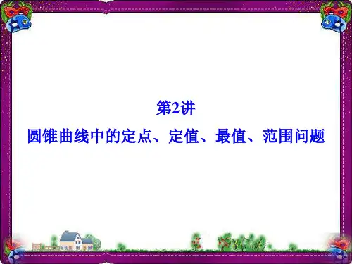 圆锥曲线中的定点 定值 最值 范围问题  公开课一等奖课件