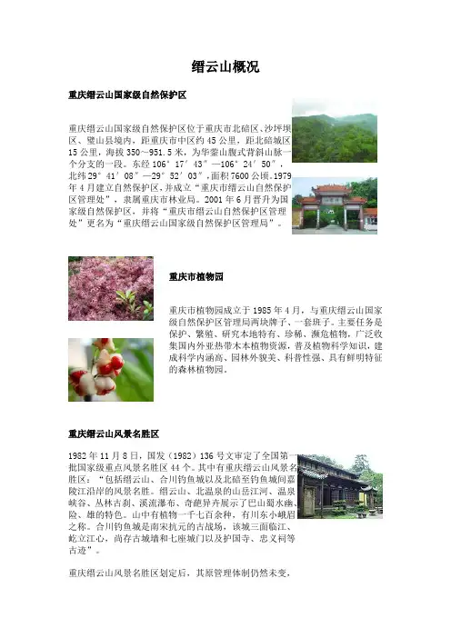 缙云山概况