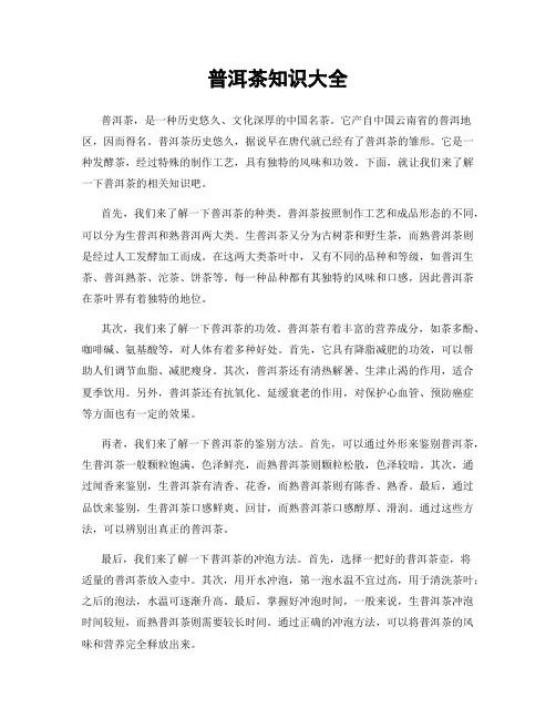 普洱茶知识大全