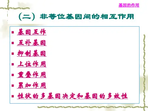 第二章孟德尔式遗传分析(四)