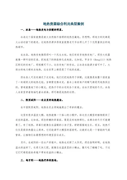 地热资源综合利用典型案例