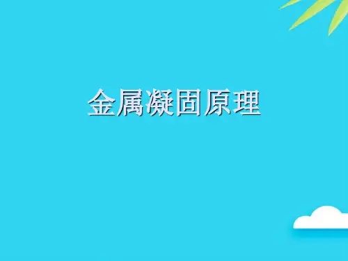 【正式版】金属凝固原理PPT