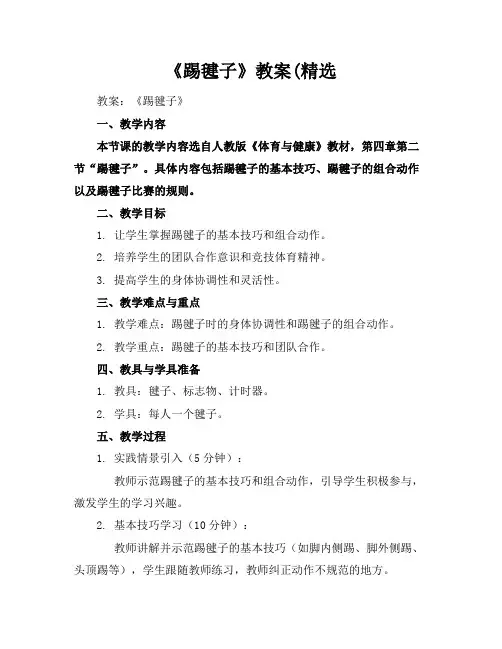 《踢毽子》教案(精选