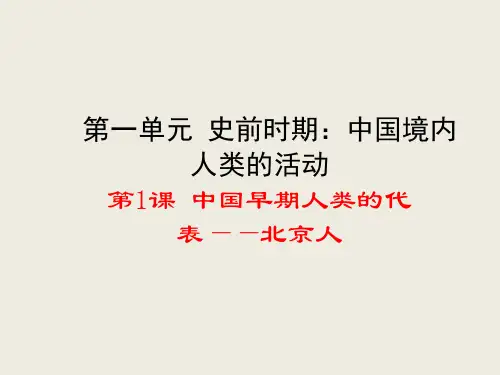 人教版七年级上册历史第1课《中国早期人类的代表——北京人》优秀课件