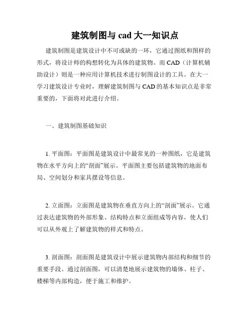 建筑制图与cad大一知识点