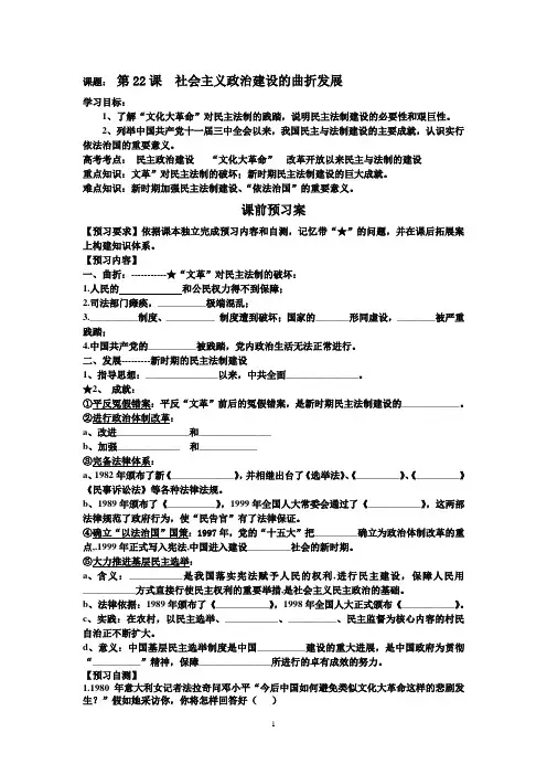 22社会主义曲折发展教案