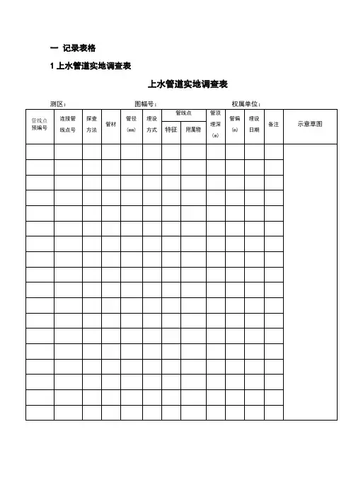 测绘常用记录表格样本