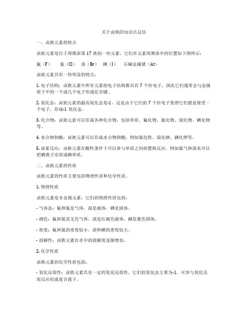 关于卤族的知识点总结