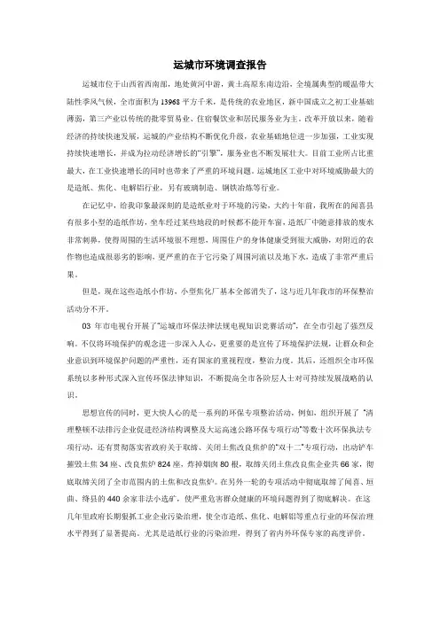 运城环境调查报告