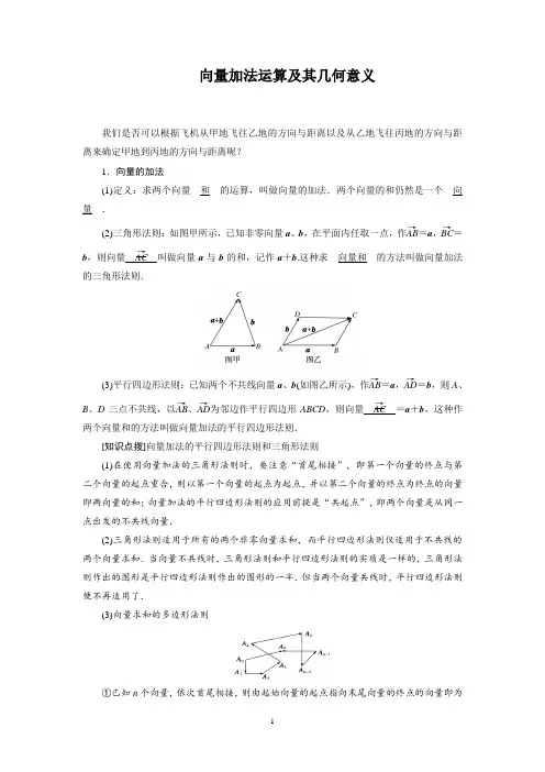 向量的加法及几何意义