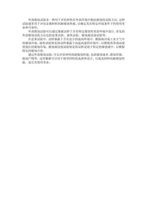 外部腐蚀试验