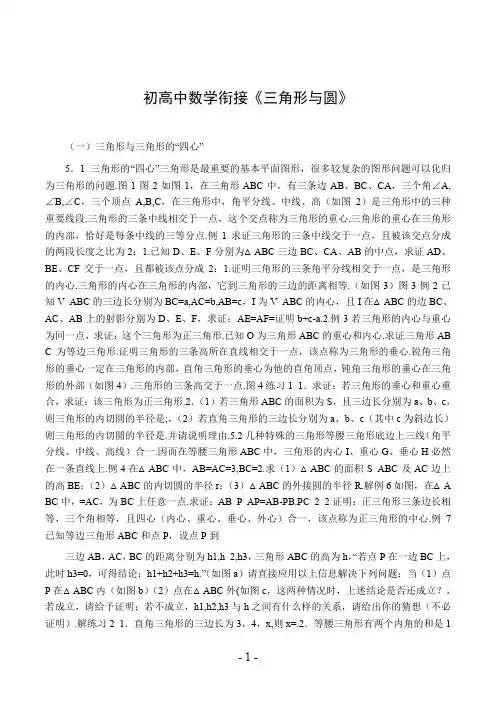 初高中数学衔接《三角形与圆》