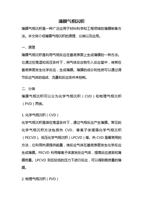 薄膜气相沉积