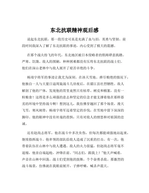 东北抗联精神观后感