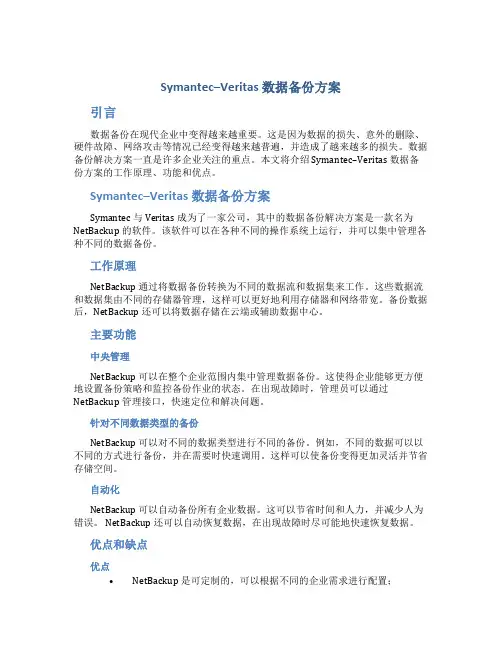 Symantec--Veritas数据备份方案