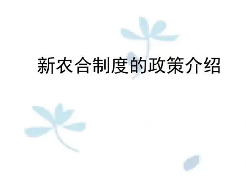 新农合制度的政策介绍(培训课件).ppt