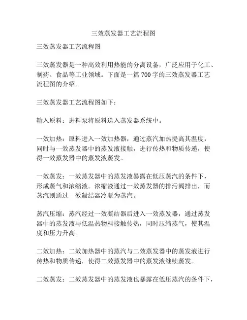 三效蒸发器工艺流程图