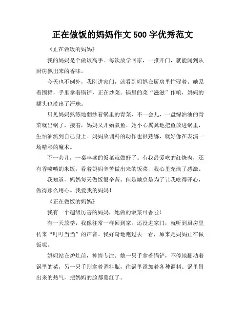 正在做饭的妈妈作文500字优秀范文