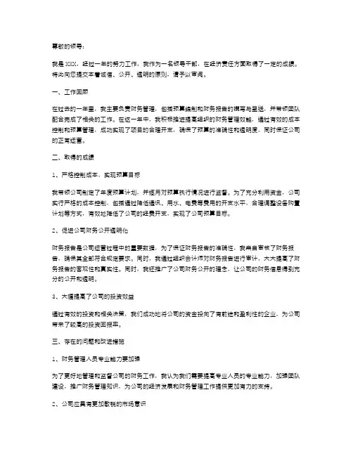 领导干部经济责任述职报告范文