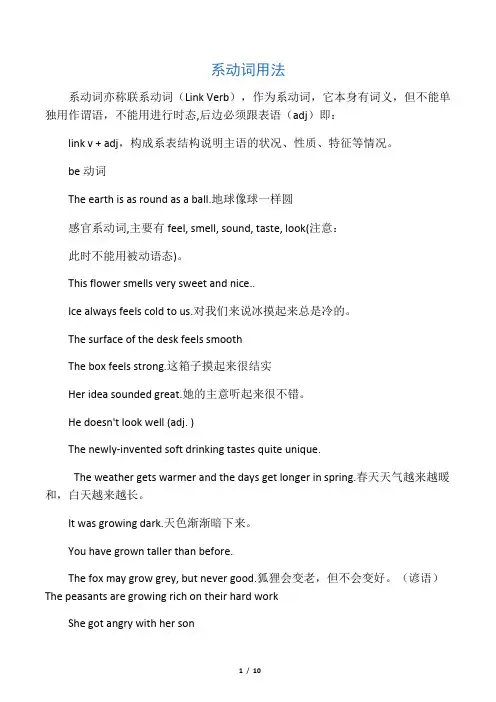 中考英语系动词讲解及联系附答案版