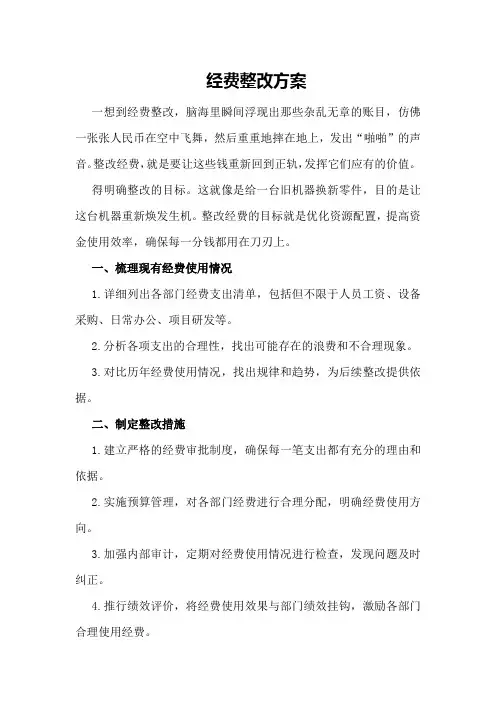 经费整改方案