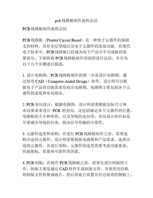 pcb线路板制作流程总结